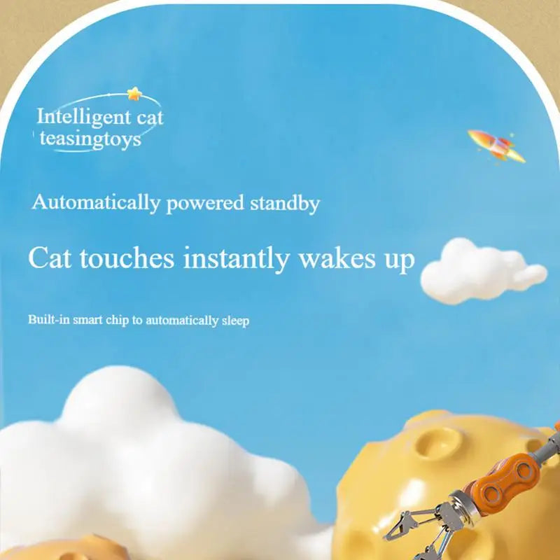 Electric Interactive Cat Toy Cat Toys with Feather Cat Teaser Wand Rechargeable Electric Sensing Pet Toys for Chasing